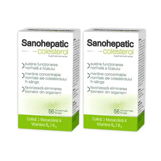 Sanohepatic Colesterol, Zdrovit, 2x56 Comprimate Promo - Vitax.ro