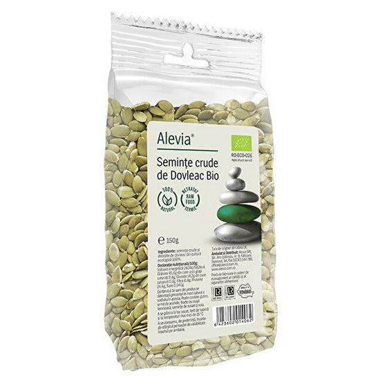 Seminte Crude de Dovleac Bio, Alevia, 150g - Vitax.ro