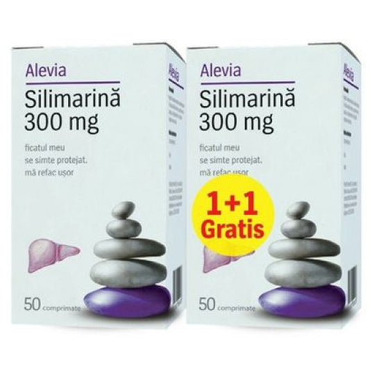 Silimarina 300mg Pachet, Alevia, 50+50 Comprimate - Vitax.ro