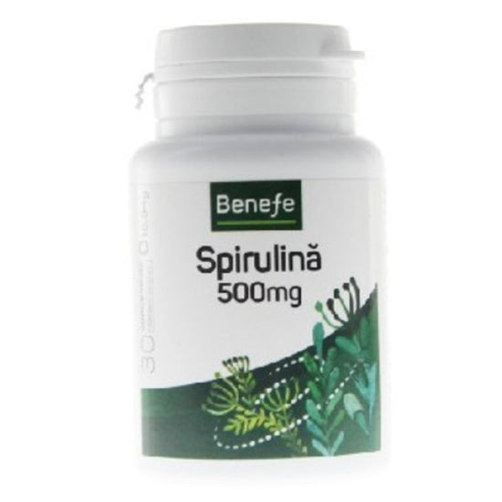 Spirulina 500 Mg, Benefe, 30 Comprimate - Vitax.ro