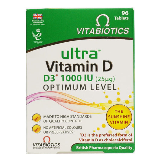 Ultra Vitamina D3 1000 UI, Vitabiotics, 96 Tablete - Vitax.ro