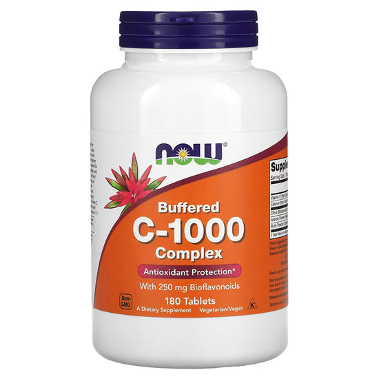 Vitamin C-1000 Complex cu Bioflavonoide, NOW Foods, 180 Capsule Vegetale - Vitax.ro
