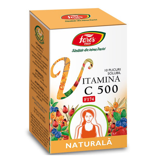 Vitamina C 500 Naturala F174, Fares, 10 Plicuri - Vitax.ro