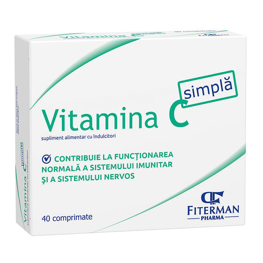 Vitamina C Simpla 180Mg, Fiterman Pharma, 40 Comprimate - Vitax.ro