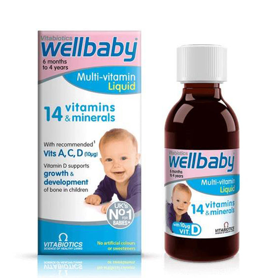 Wellbaby Multi-vitamin Liquid, Vitabiotics, 150ml - Vitax.ro