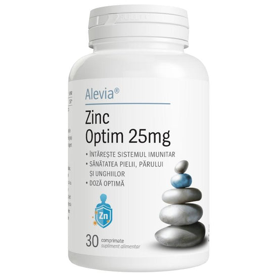 Zinc Optim 25mg, Alevia, 30 Comprimate - Vitax.ro