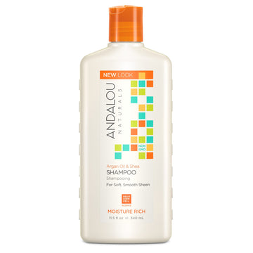 Argan Oil & Shea Moisture Rich Shampoo, Andalou Naturals, 340ml - Vitax.ro