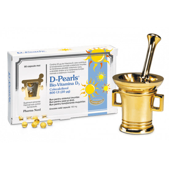 D Pearls Bio-Vitamina D3, 20mcg, Pharma Nord, 80 Capsule - Vitax.ro