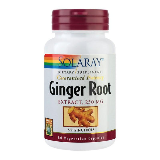 Ginger Root - Ghimbir, Solaray, 60 Capsule Vegetale - Vitax.ro