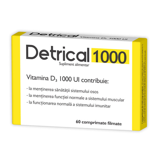 Detrical D3 1000 UI, Zdrovit, 60 Comprimate - Vitax.ro