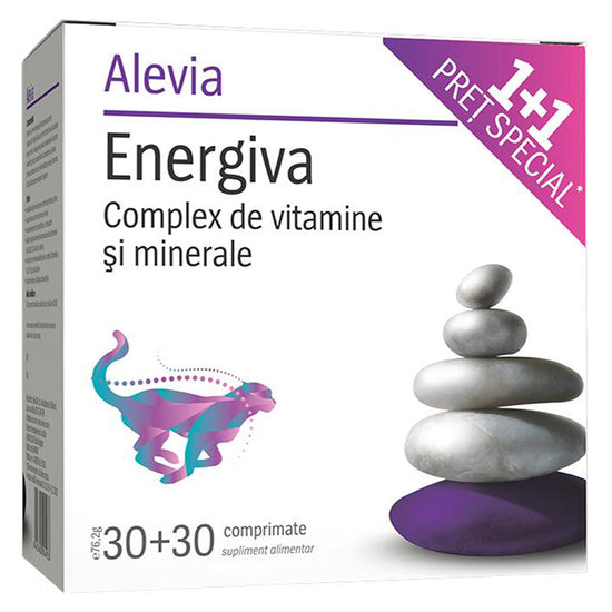Energiva Complex de Vitamine si Minerale, Alevia, 30+30 Comprimate - Vitax.ro