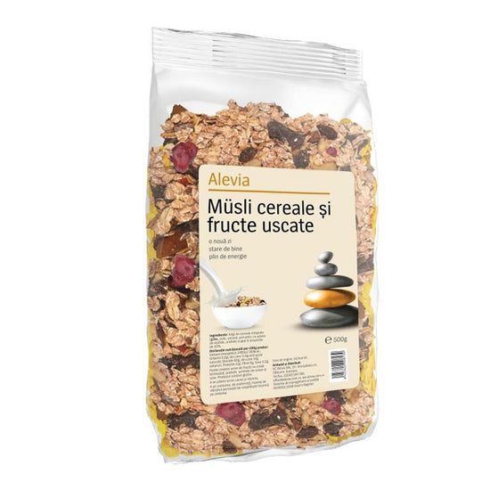 Musli Cereale si Fructe Uscate, Alevia, 500g - Vitax.ro