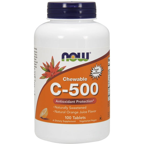 Vitamin C-500 Chewable, Orange - 100 tabs - Vitax.ro