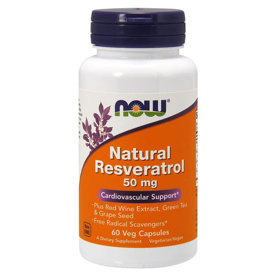 Natural Resveratrol with Red Wine Extract, Green Tea & Grape Seed, 50mg - 60 vcaps - Vitax.ro