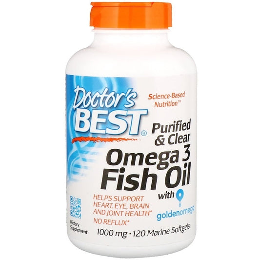 Purified & Clear Omega 3 Fish Oil, 1000mg - 120 marine softgels - Vitax.ro