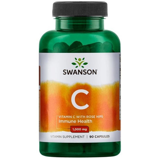 Vitamin C with Rose Hips Extract, 1000mg - 90 caps - Vitax.ro