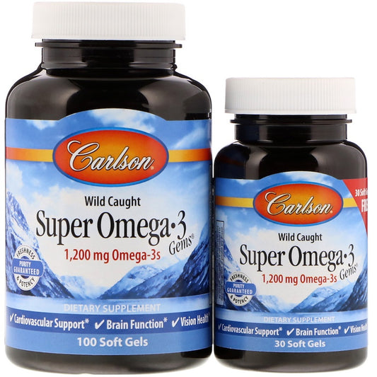 Wild Caught Super Omega-3 Gems, 1200mg - 100 + 30 softgels - Vitax.ro