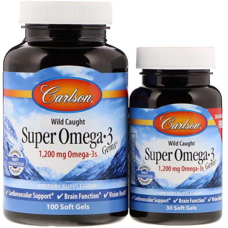 Wild Caught Super Omega-3 Gems, 1200mg - 100 + 30 softgels - Vitax.ro