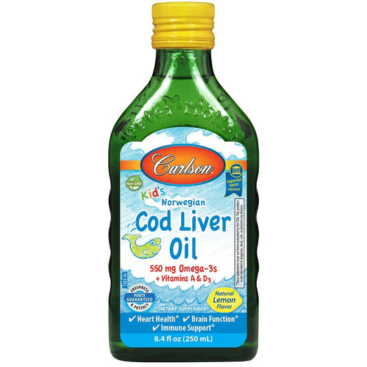 Kid's Cod Liver Oil, 550mg Natural Lemon - 250 ml. - Vitax.ro