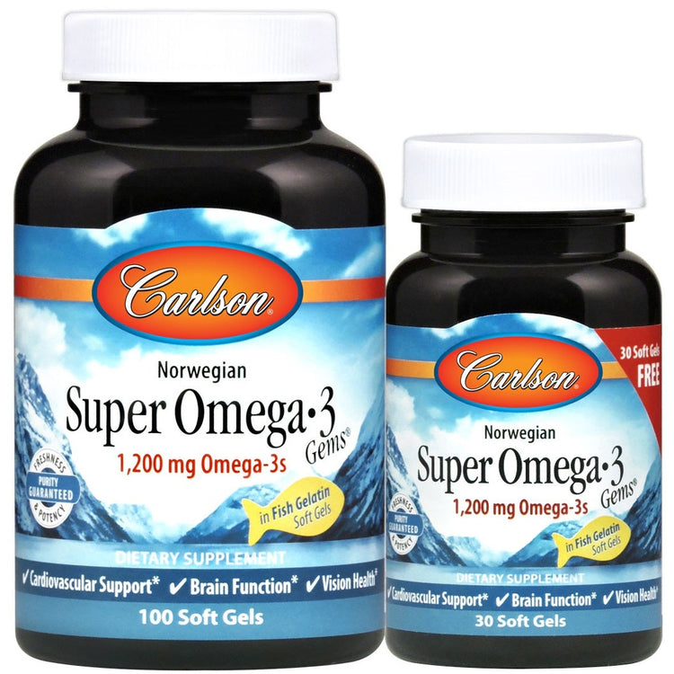 Norwegian Super Omega-3 Gems, 1200mg - 100 + 30 softgels - Vitax.ro