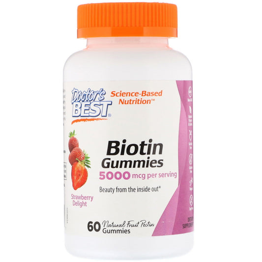 Biotin, 5000mcg Strawberry Delight - 60 gummies - Vitax.ro