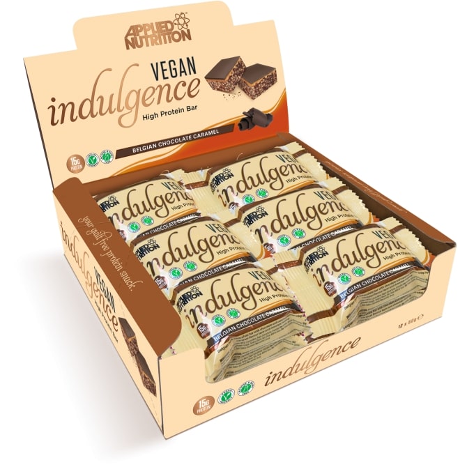 Vegan Indulgence Bar, Belgian Chocolate Caramel - 12 x 50g - Vitax.ro