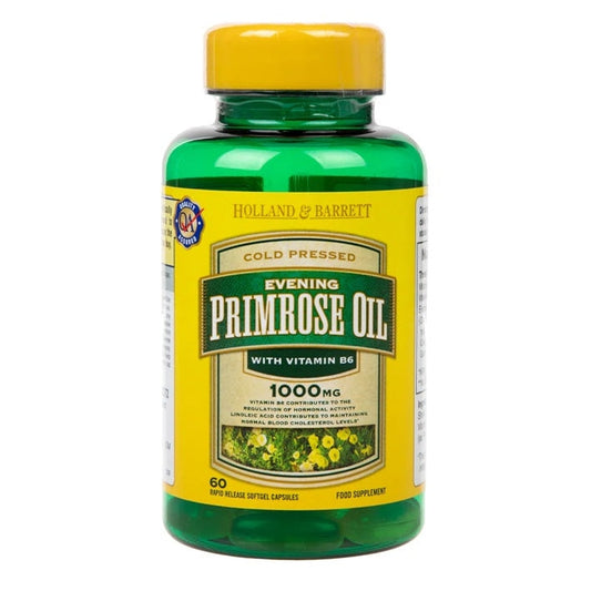 Natural Evening Primrose Oil plus Vitamin B6, 1000mg - 60 caps - Vitax.ro