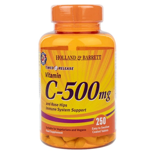 Vitamin C Timed Release with Bioflavonoids, 500mg - 250 tablets - Vitax.ro