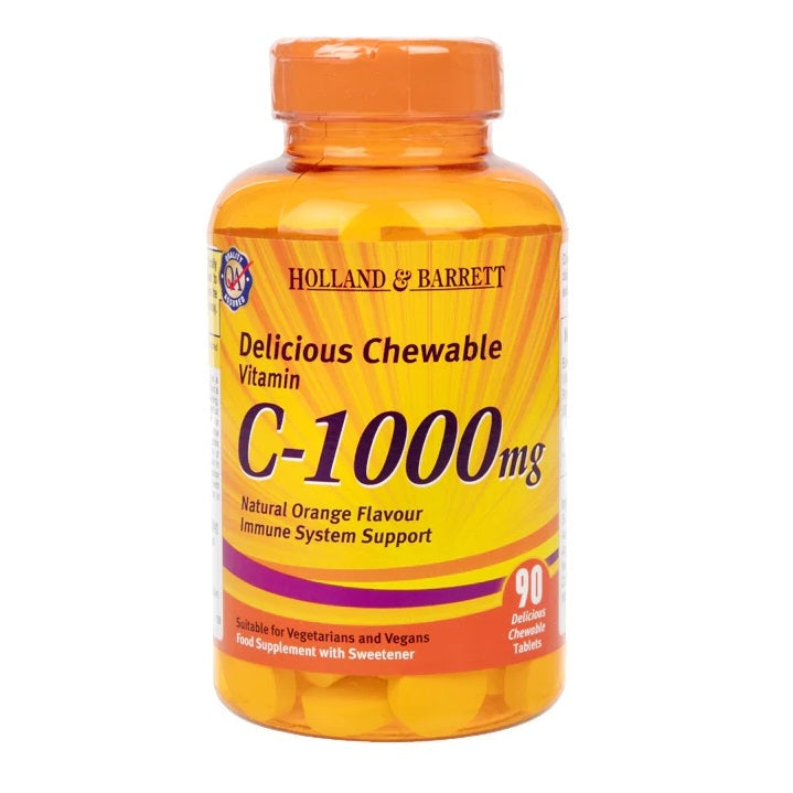 Chewable Vitamin C with Rose Hips, 1000mg - 90 tablets - Vitax.ro