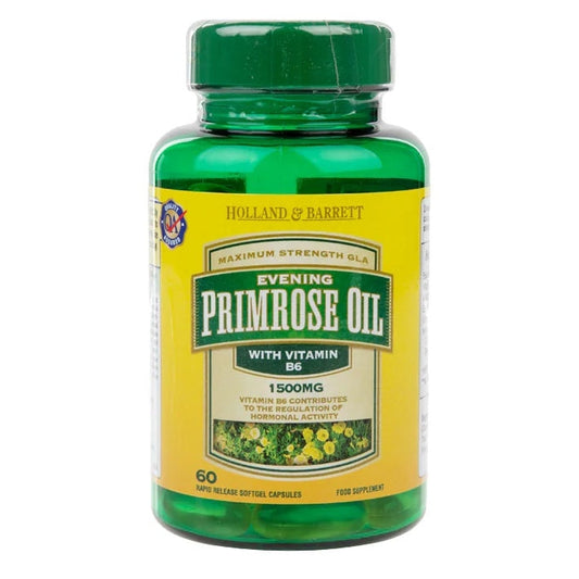 Evening Primrose Oil, 1500mg Plus Vitamin B6 - 60 caps (EAN 5017174022900) - Vitax.ro