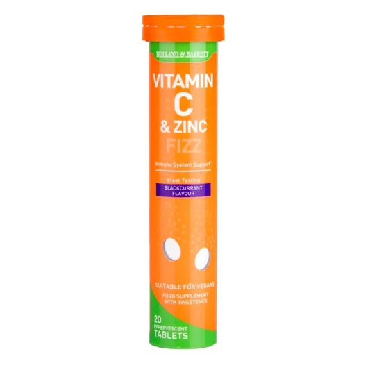 Vitamin C & Zinc Effervescent, Blackcurrant - 20 tablets - Vitax.ro