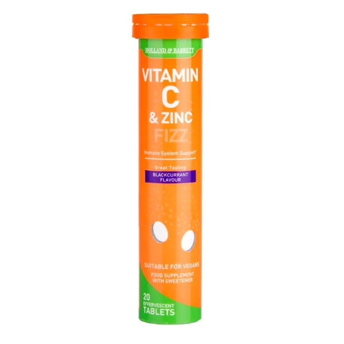 Vitamin C & Zinc Effervescent, Blackcurrant  - 20 tablets - Vitax.ro