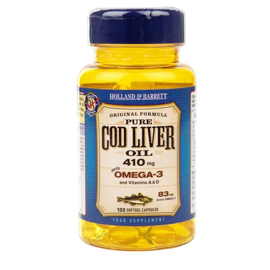 Cod Liver Oil, 410mg - 100 softgels - Vitax.ro