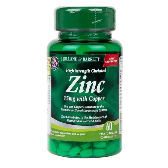 Chelated Zinc & Copper, 15mg - 60 tablets - Vitax.ro