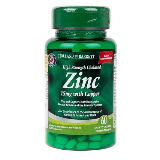 Chelated Zinc & Copper, 15mg - 60 tablets - Vitax.ro
