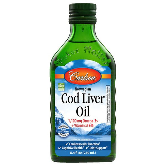 Norwegian Cod Liver Oil, 1100mg Unflavored - 250 ml. - Vitax.ro