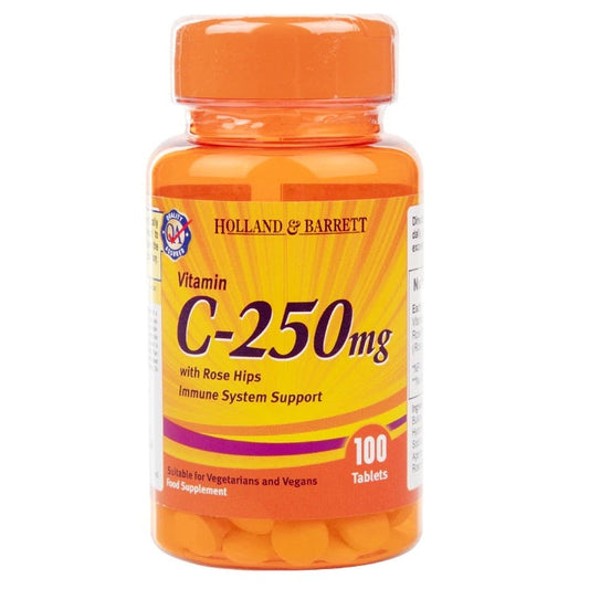 Vitamin C with Wild Rose Hips, 250mg - 100 tablets - Vitax.ro