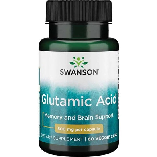 Glutamic Acid, 500mg - 60 vcaps - Vitax.ro