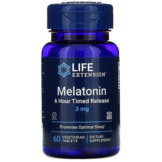 Melatonin 6 Hour Timed Release, 3mg - 60 vegetarian tabs - Vitax.ro