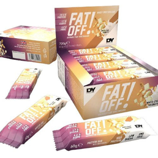 Fat Off! Whey Protein Bar, White Chocolate Peanuts - 12 x 60g - Vitax.ro