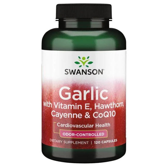 Garlic with Vitamin E, Hawthorn, Cayenne & CoQ10 - 120 caps - Vitax.ro
