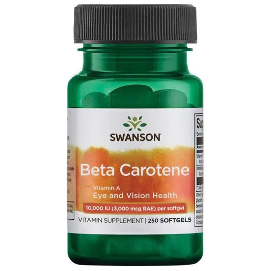 Beta-Carotene (Vitamin A), 10 000 IU - 250 softgels - Vitax.ro