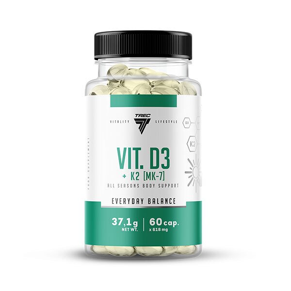 Vit D3 + K2 MK-7 - 60 caps - Vitax.ro