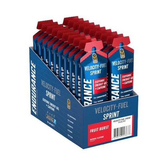 Endurance Sprint Isotonic Energy Gel + Caffeine, Fruit Burst - 20 x 60g - Vitax.ro