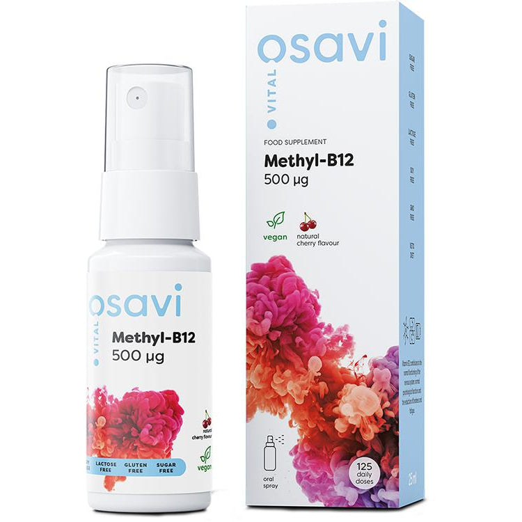 Methyl-B12 Oral Spray, 500mcg (Cherry) - 25 ml. - Vitax.ro