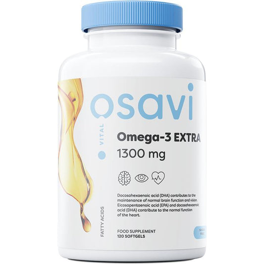 Omega-3 Extra, 1300mg (Lemon) - 120 softgels (EAN 5904139920367) - Vitax.ro