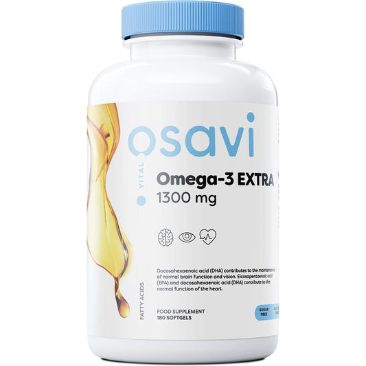 Omega-3 Extra, 1300mg (Lemon) - 180 softgels (EAN 5904139920381) - Vitax.ro