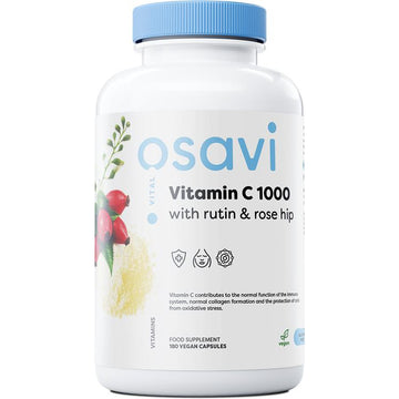 Vitamin C1000 with Rutin & Rose Hip - 180 vegan caps - Vitax.ro