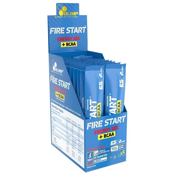 Fire Start Energy Gel + BCAA, Orange - 20 sachets - Vitax.ro
