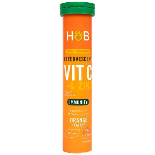 Vitamin C & Zinc Effervescent, Orange - 20 tablets - Vitax.ro